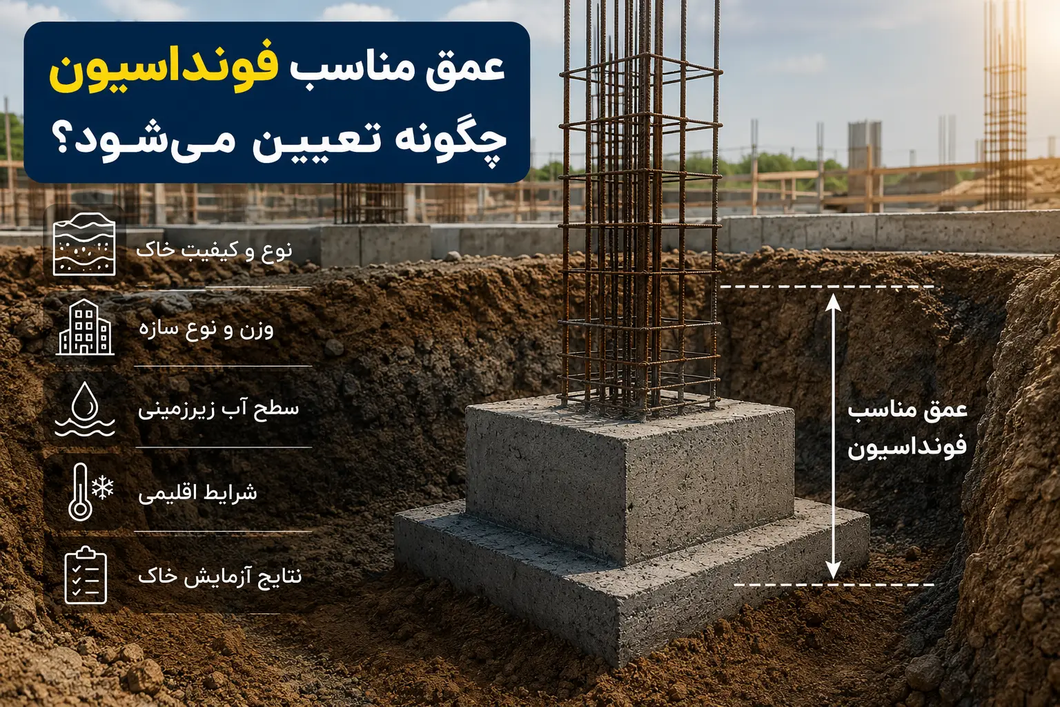 عمق مناسب فونداسیون