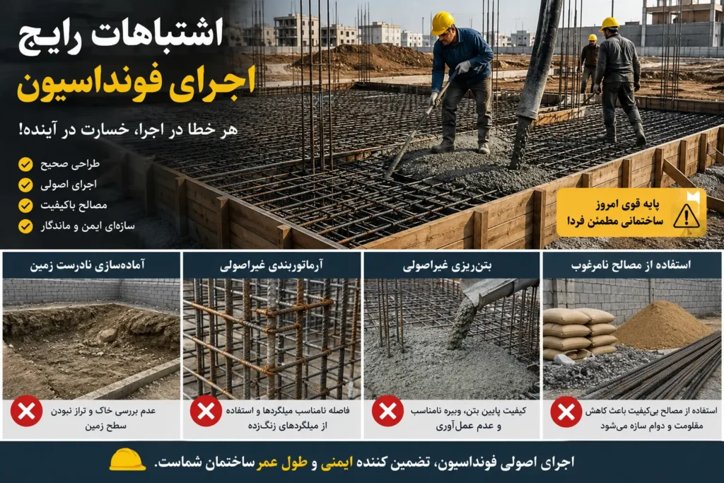 اشتباهات اجرای فونداسیون