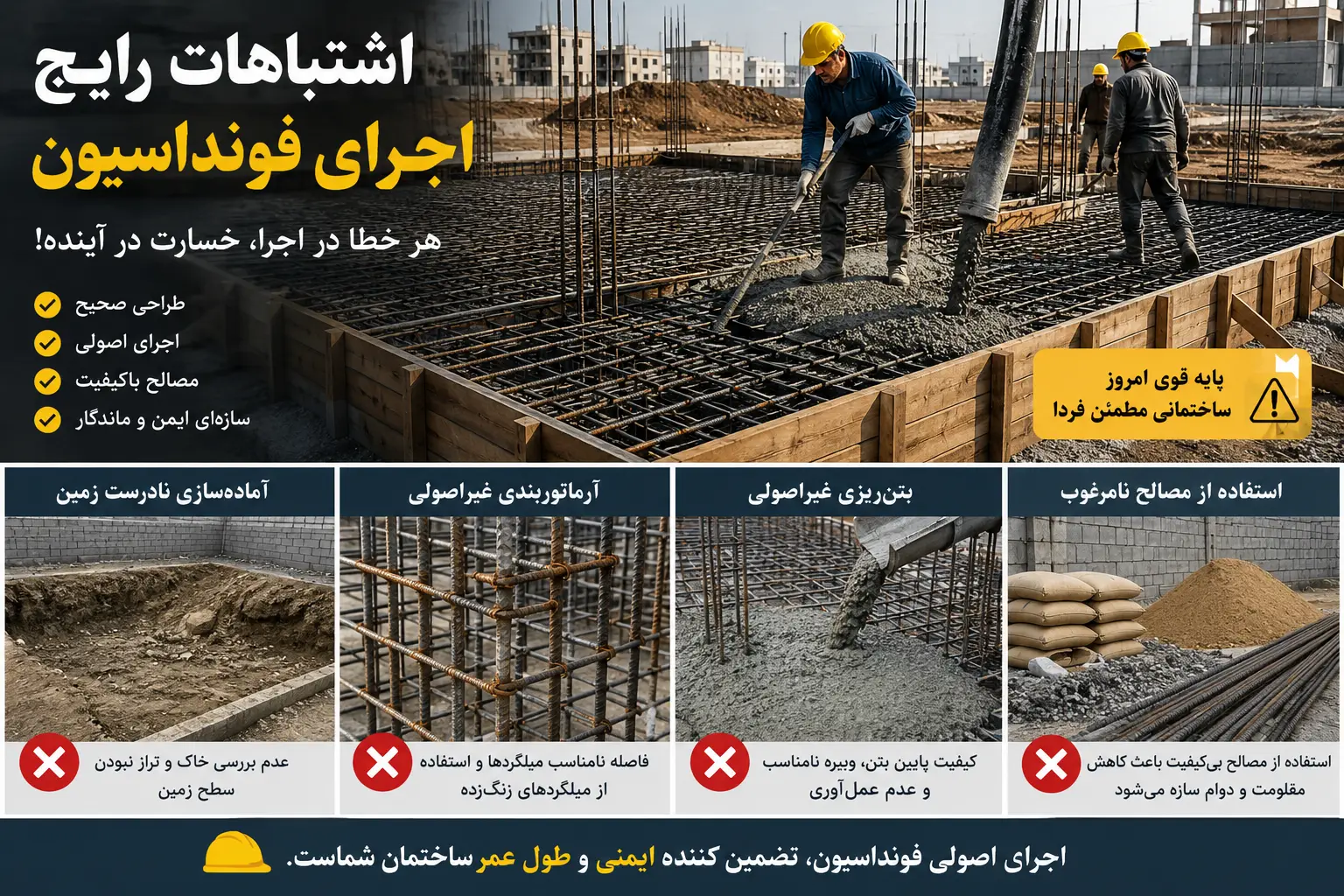 اشتباهات اجرای فونداسیون